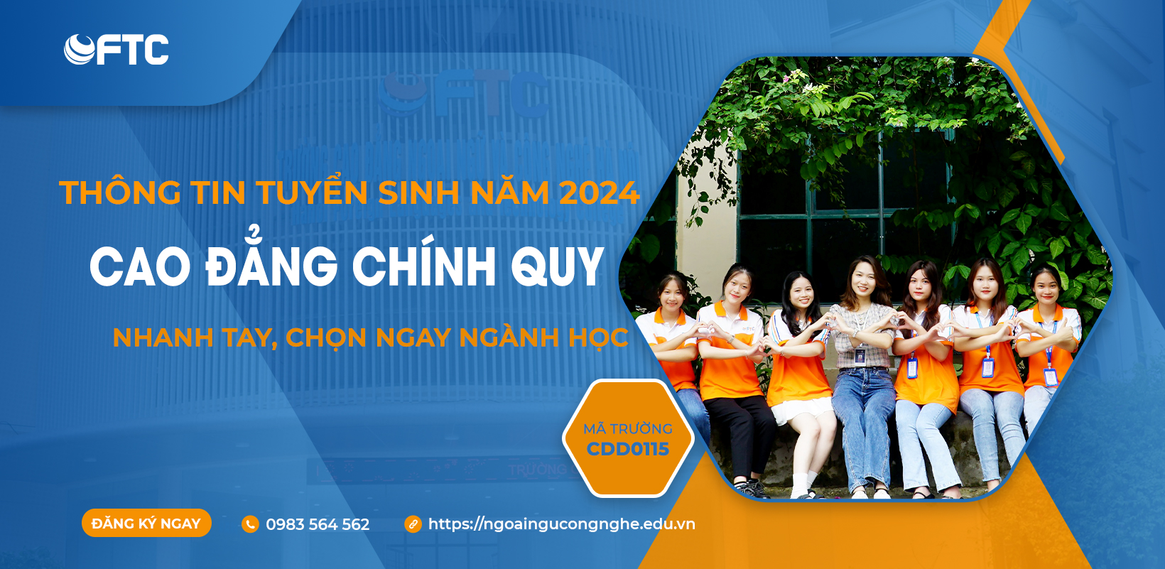 Thông tin Tuyển sinh trình độ cao đẳng hệ chính quy năm 2024 tại Hà Nội